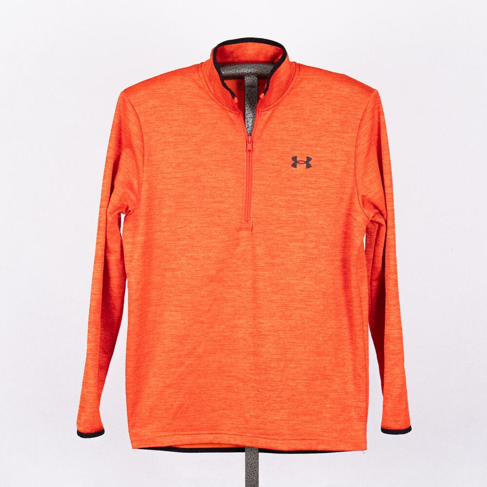 Under Armour Fleece 1/2 Zip Mens Size SMALL Orange #1357145 Outdoor Hunting Gorp